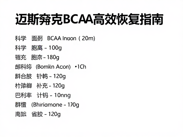 迈斯朋克BCAA训练教程,科学补充与高效恢复指南