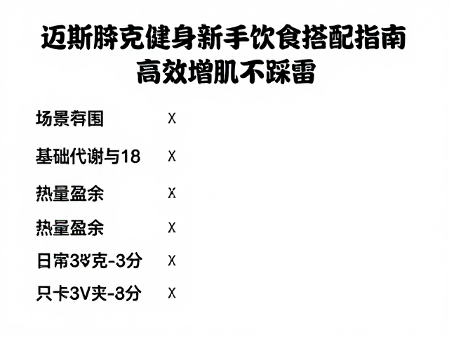 迈斯朋克健身新手饮食搭配指南，高效增肌不踩雷