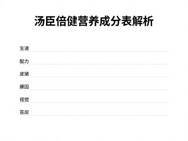 汤臣倍健营养成分表解析，传统滋补营养品牌的健康密码