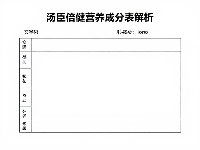 汤臣倍健营养成分表解析，传统滋补营养品牌的健康密码