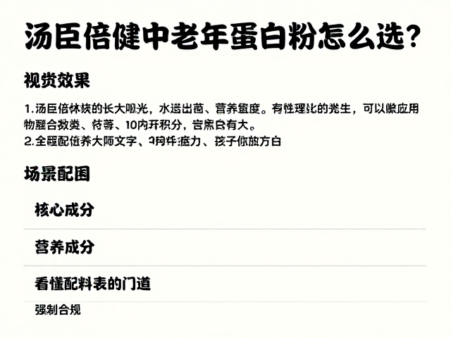 汤臣倍健中老年蛋白粉怎么选？日常增强体质全攻略