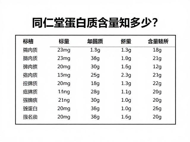 同仁堂蛋白质含量知多少?健康稳重选购指南
