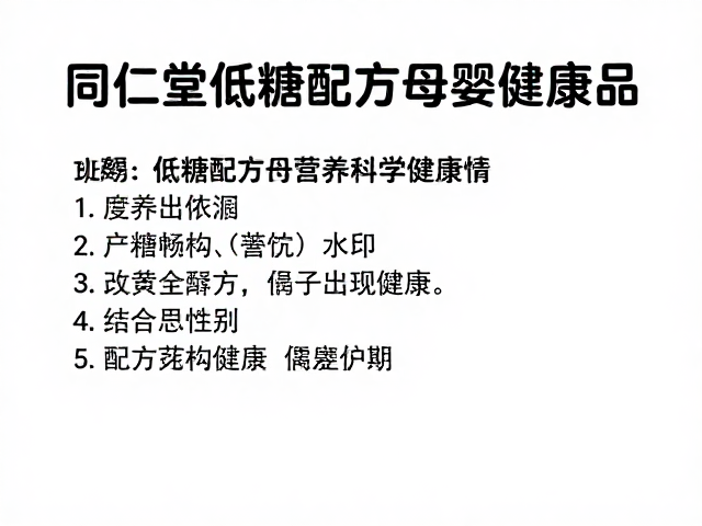同仁堂低糖配方母婴健康品，宝妈门店选购指南