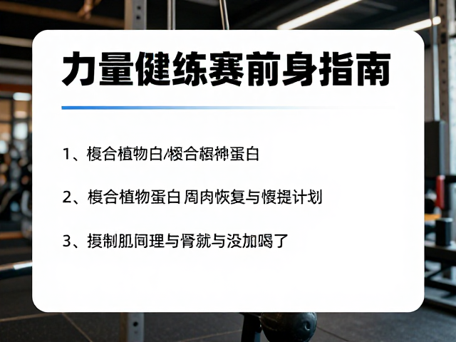 力量训练赛前备赛指南，复合植物蛋白如何助力肌肉恢复与体能提升