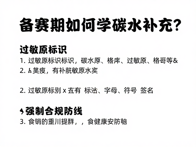 备赛期如何科学碳水补充？过敏原标识避坑指南
