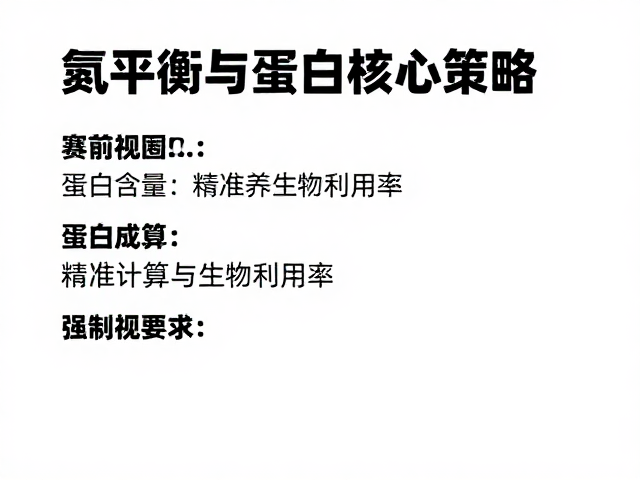 氮平衡与蛋白质含量,赛前备赛饮食核心策略