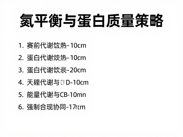 氮平衡与蛋白质含量,赛前备赛饮食核心策略