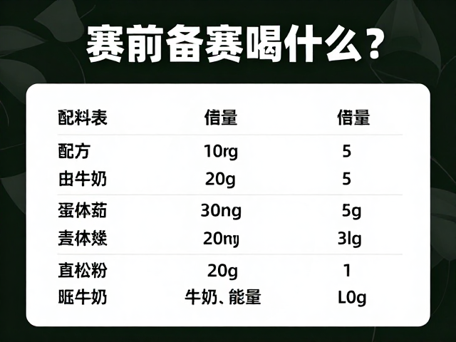 赛前备赛喝什么？配料表简洁的牛奶冲泡指南，快速补充能量