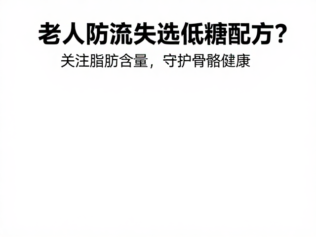 老年人防流失选低糖配方？关注脂肪含量，守护骨骼健康