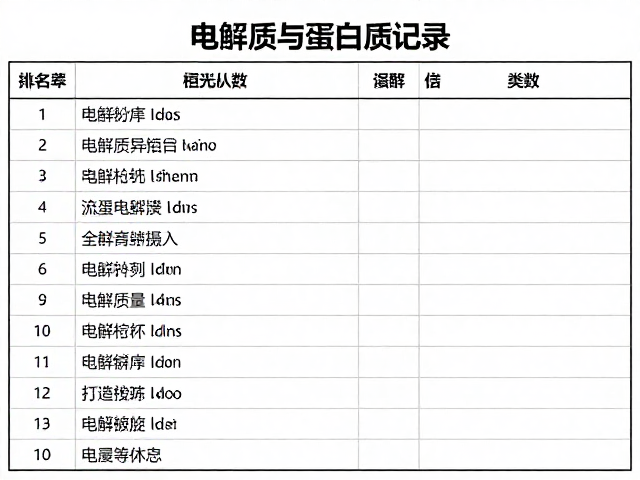 赛前备赛指南,电解质与蛋白质摄入记录,打造巅峰状态