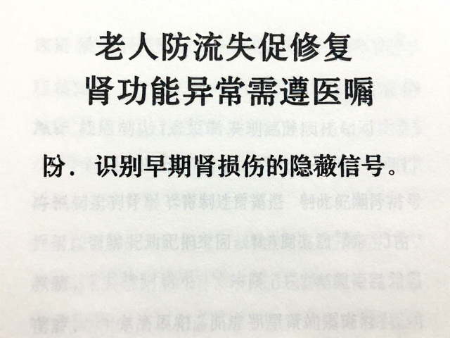 老年人防流失促修复，肾功能异常需遵医嘱
