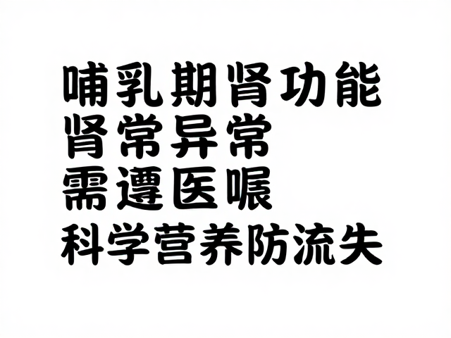 哺乳期肾功能异常需遵医嘱，科学营养防流失