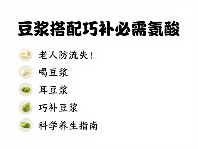 老年人防流失，豆浆搭配巧补必需氨基酸，科学养生指南