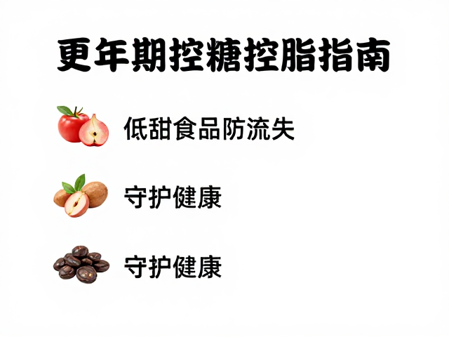 更年期控糖控脂指南,选低甜食品防流失,守护健康