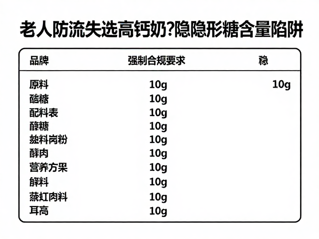 老年人防流失选高钙奶?警惕隐形糖含量陷阱