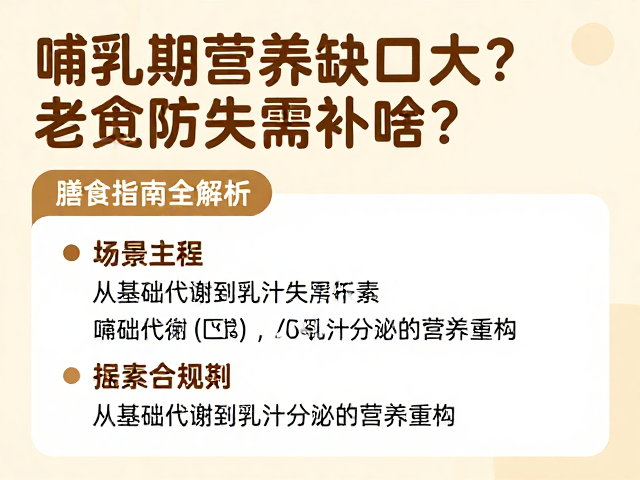 哺乳期营养缺口大？老年人防流失需补啥？膳食指南全解析