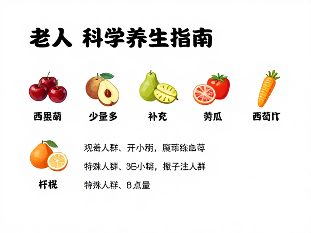 老年人防流失,水果少量多次补充,科学养生指南
