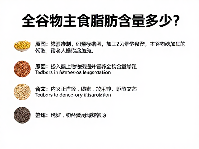 老年人防流失，全谷物主食脂肪含量多少？健康饮食指南