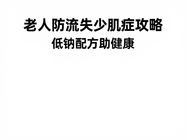 老年人防流失少肌症攻略,低钠配方助健康