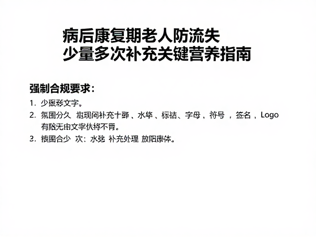 病后康复期老年人防流失,少量多次补充关键营养指南