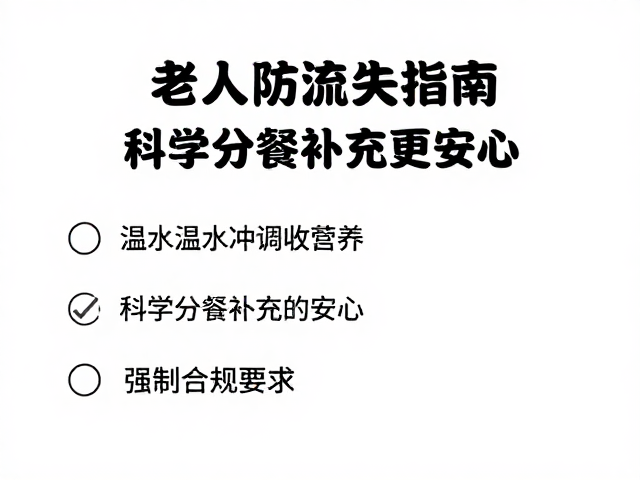老年人防流失指南,温水冲调营养,科学分餐补充更安心