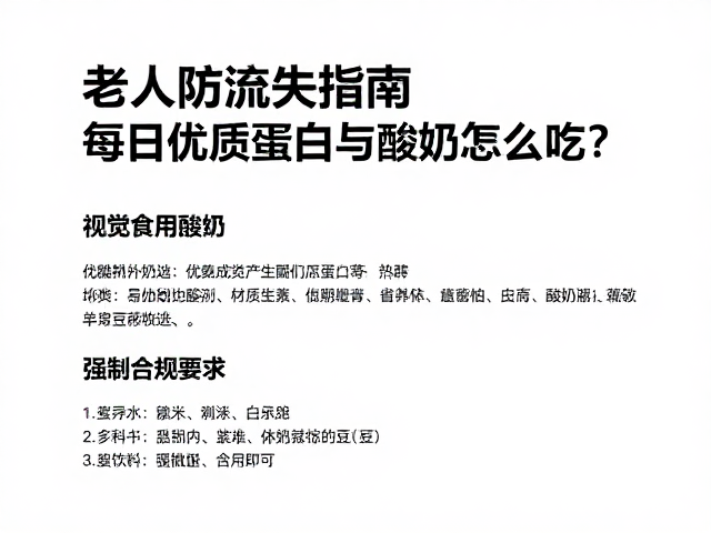 老年人防流失指南,每日优质蛋白与酸奶怎么吃?