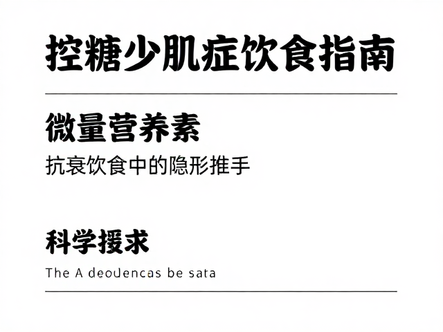 老年人防流失,控糖少肌症饮食指南,科学抗衰