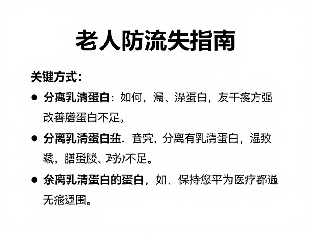 老年人防流失指南，分离乳清蛋白如何改善膳食蛋白不足
