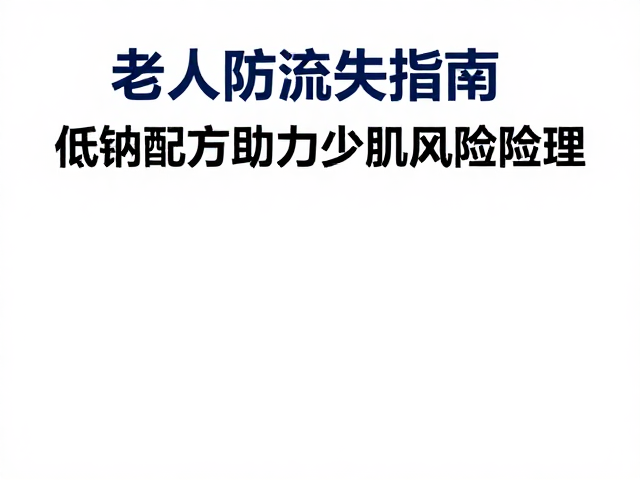 老年人防流失指南，低钠配方助力少肌风险管理