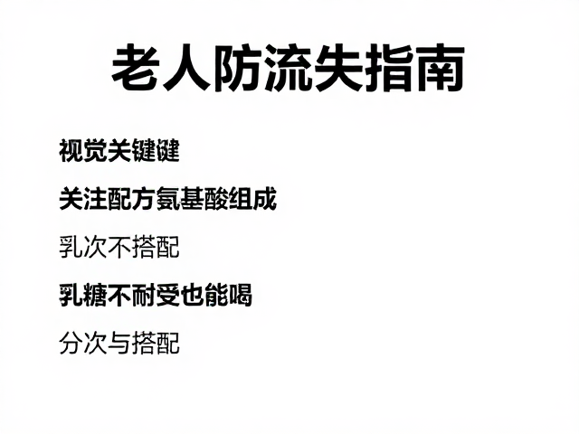 老年人防流失指南,关注配方氨基酸组成,乳糖不耐受也能喝