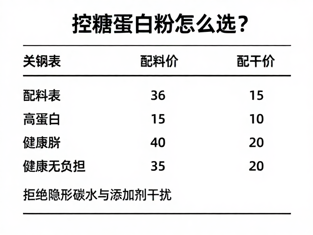 控糖蛋白粉怎么选?配料表干净,高蛋白,健康无负担