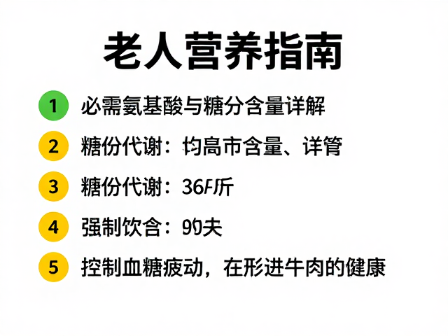 老年人营养指南,必需氨基酸与糖分含量详解,健康饮食必备