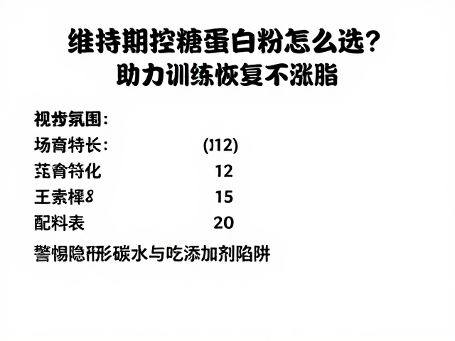 维持期控糖蛋白粉怎么选?助力训练恢复不涨脂
