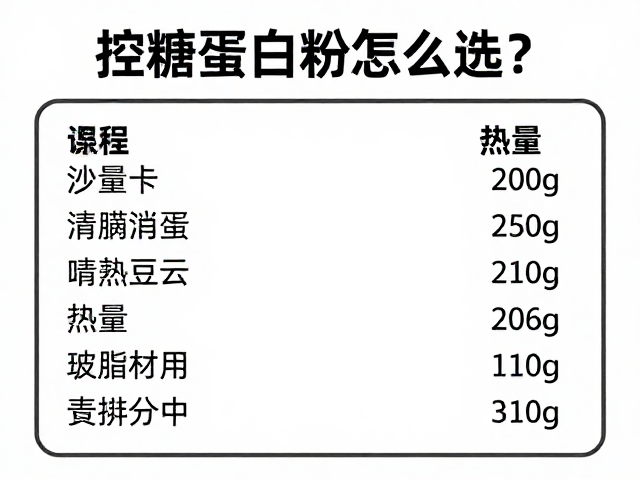 控糖蛋白粉怎么选？热量标注清晰，精准控制热量摄入