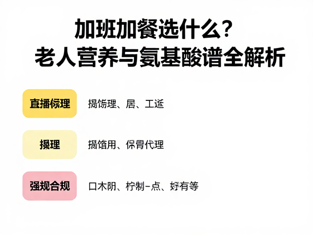 加班加餐选什么？老年人营养与氨基酸谱全解析