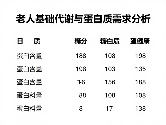 老年人营养，每份蛋白含量与糖分含量多少才健康？