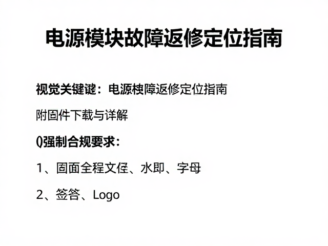 电源模块故障返修定位指南，附固件下载与资料详解