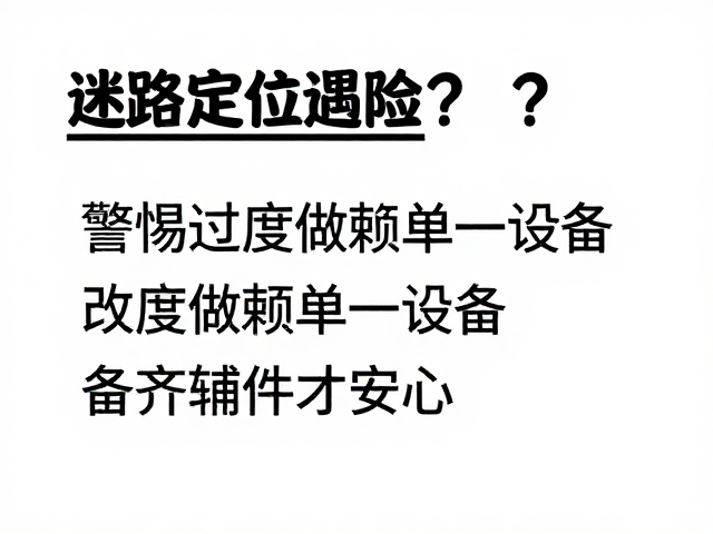 迷路定位遇险?警惕过度依赖单一设备,备齐辅件才安心
