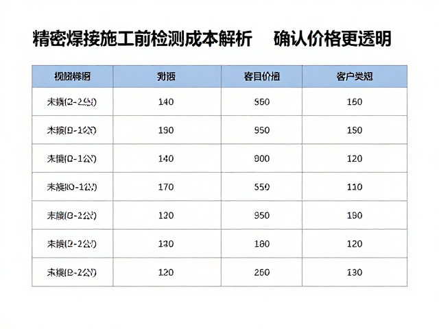 精密焊接施工前检测成本解析，确认价格更透明