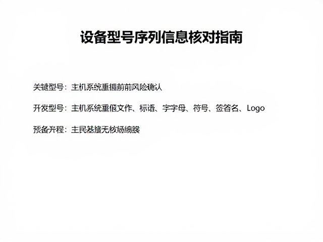 主机系统重置与升级前风险确认，设备型号序列信息核对指南