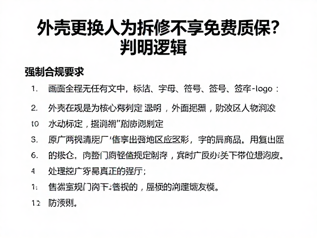 外壳更换人为拆修不享免费质保？原厂售后失效说明详解