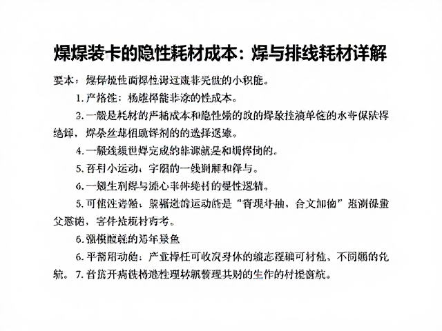 焊接改装中的隐性耗材成本，焊接与排线耗材详解