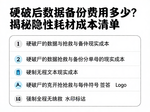 硬破后数据备份费用多少？揭秘隐性耗材成本清单