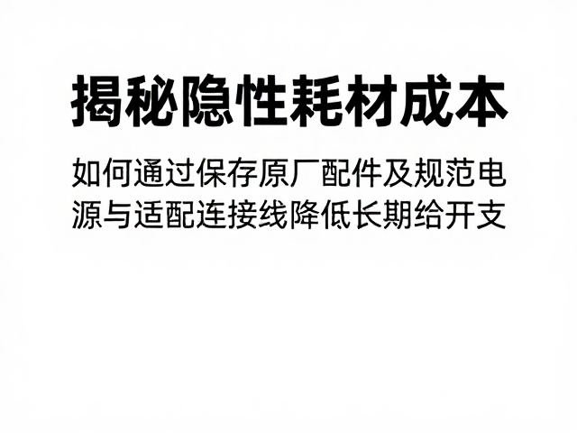 揭秘隐性耗材成本，如何通过保存原厂配件及规范电源适配连接线降低长期运维开支