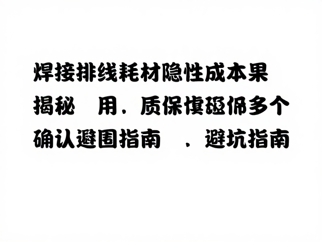 焊接排线耗材隐性成本揭秘，质保范围务必书面确认避坑指南