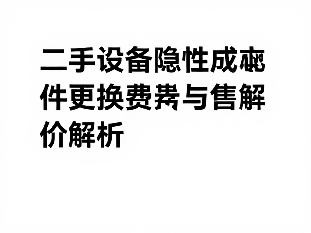 二手设备隐性成本，配件更换费与转售折价全解析