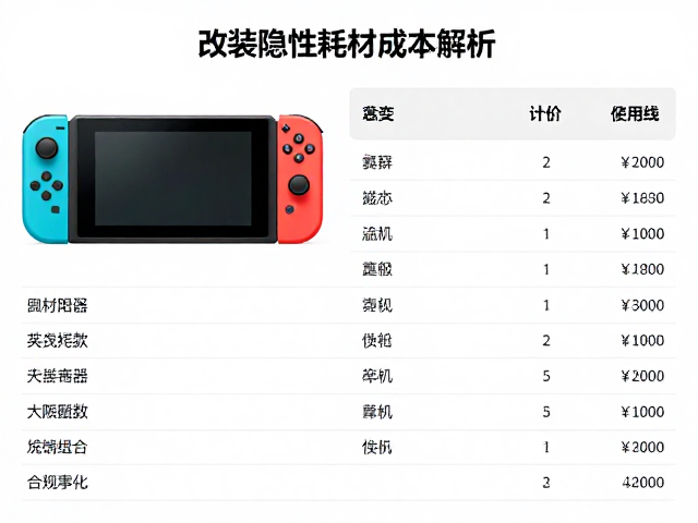 Switch改装隐性耗材成本解析，按方案组合计价明细