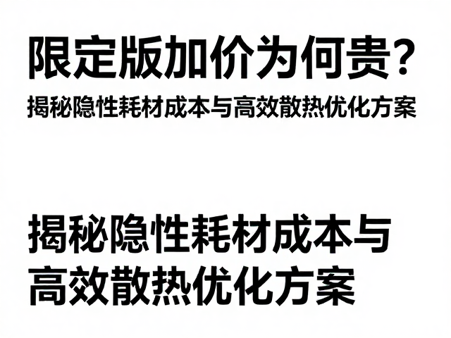 限定版加价为何贵？揭秘隐性耗材成本与高效散热优化方案
