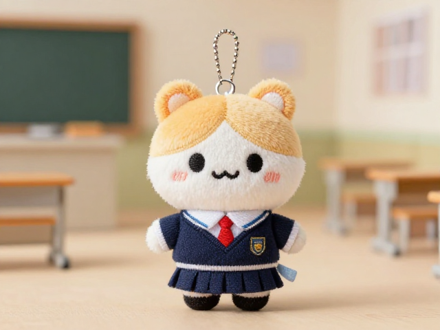 高萌刺绣表情迷你挂件!校园制服主题毛绒公仔,学生党必备