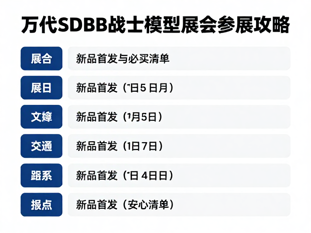 万代SD BB战士高达模型展会参展攻略，新品首发与必买清单